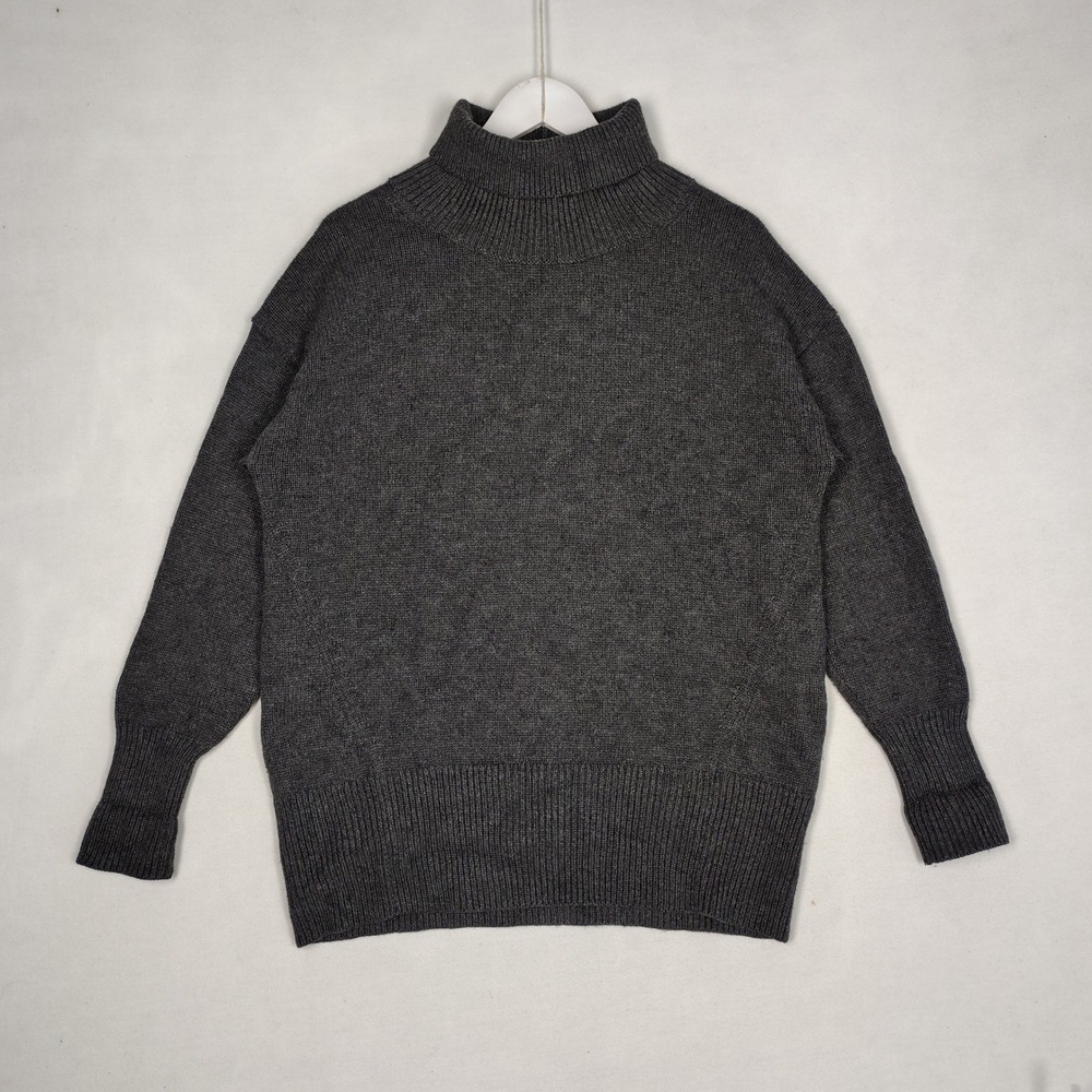 Aritzia Babaton Wool Cashmere Turtleneck Sweater Charcoal Grey M UMC1-3472-35